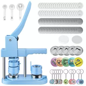 2024 Машина для изготовления значков для банок 2 размера Новая магнитная адсорбционная форма Машина для изготовления значков для банок Машина для изготовления значков для банок Магнитная адсорбционная машина 200 комплектов значков синий