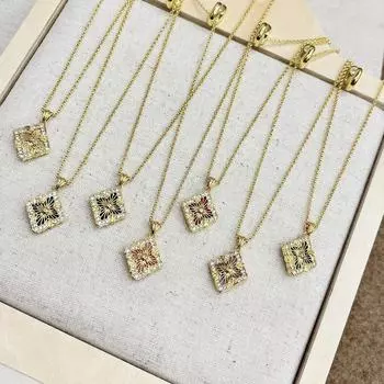 2024 Матовое двухстороннее ожерелье с четырехлистным клевером - легкая роскошная цепочка для свитера для женщин N1442 светло-фиолетовый