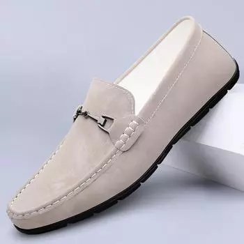 2024 Мужская повседневная обувь из натуральной кожи Модная мужская обувь Дышащие мужские лоферы Мокасины Слипоны Мужская обувь на плоской подошве Мужская обувь для вождения 36 чёрный