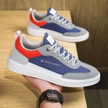 2024 Men Outdoor Casual Shoes Breathable Mesh Sneakers Fashion Walking Comfortable Male Casual Sneakers Men Shoes Zapatos Hombre 39 синий