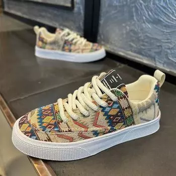 2024 Men s Canvas Sneakers - Lightweight Breathable Low Top Shoes, Casual Comfortable Flat Sole Slip-Ons 39 красный