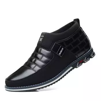 2024 Men s Leather Boots Men Autumn Winter Shoes Fashion Large Size Casual Boots Trend Men s Fashion Ankle Boots 6.5 синий