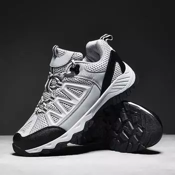 2024 men s shoes mesh outdoor hiking shoes sports leisure spring and autumn dad travel breathable hiking casual shoes 39