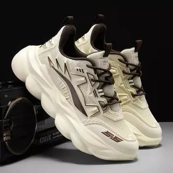 2024 men s shoes new foreign trade large size sports shoes breathable, light, casual and fashionable versatile running shoes dad shoes 39