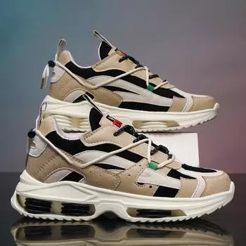 2024 Men s Sneakers Casual Sports Shoes Running Sneakers Breathable Fashion Sports Shoes Flat Tenis Male Zapatillas Hombre 39 бежевый