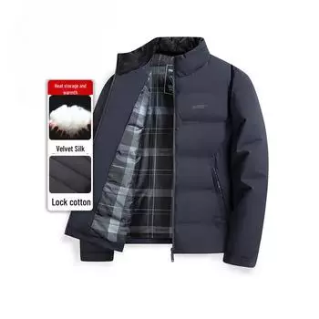 2024 Men s Stand Collar Thickened Cotton Jacket - Winter Casual Coat for Middle-aged and Elderly 4XL