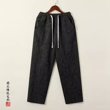 2024 Мужские шаровары Свободные широкие брюки Мужские повседневные брюки в винтажном стиле Мужские брюки длиной до щиколотки Уличная одежда 5XL XL белый