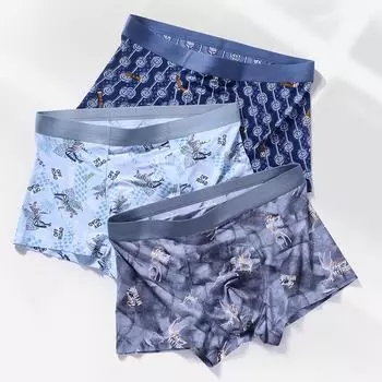 2024 Milan Seamless Ice Silk мужские дышащие антибактериальные боксеры 2XL (140-160 catties)