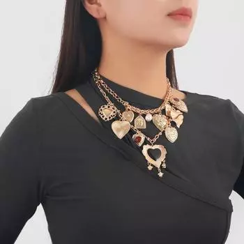 2024 Многослойное металлическое ожерелье с подвеской в виде таблички с именем «Любовь» для женщин золотой