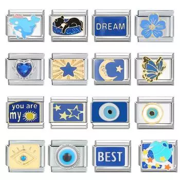 2024 Мода Луна Звезда Дьявольский Глаз Сердце Кошки Бабочка Мечта Шарм Итальянские Звенья Подходит 9 мм Изготовление Браслетов DIY Ювелирные Изделия Stainless Steel
