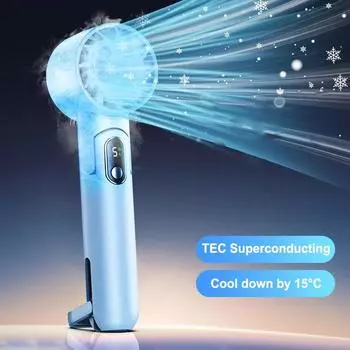 2024 Модернизированный портативный вентилятор 4000 Ач USB перезаряжаемый полупроводниковый холодильный вентилятор светодиодный цифровой дисплей офисный уличный воздухоохладитель белый