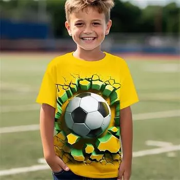 2024 модная детская футболка с принтом в виде 3D-футболки для мальчиков и девочек, повседневная футболка для мальчиков 4-16 лет, одежда для подростков, топы 4-5Y