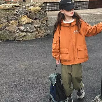2024 Модная девичья куртка-ветровка для весны и осени 160cm