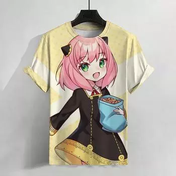 2024 модная горячая аниме 3D принтованная футболка модная женская повседневная для мальчиков и девочек универсальная круглая горловина взрослая женская футболка с короткими рукавами S