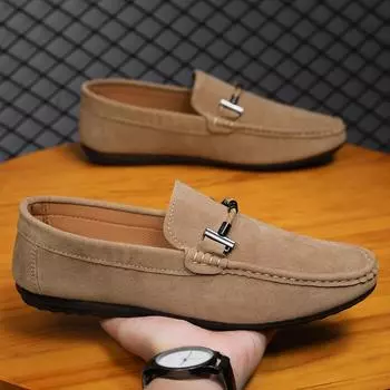 2024 модная классическая мужская повседневная обувь для вождения на открытом воздухе, обувь на мягкой подошве 39 чёрный