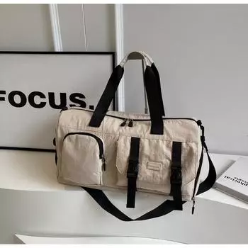 2024 модная крутая сумка для фитнеса, большая вместимость, универсальная портативная сумка для багажа, короткая дорожная сумка для деловых поездок чёрный