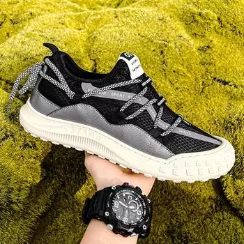 2024 модная мужская походная обувь, противоскользящая мужская прогулочная обувь, дышащие мягкие мужские кроссовки, уличная треккинговая обувь, бесплатная доставка 39 чёрный