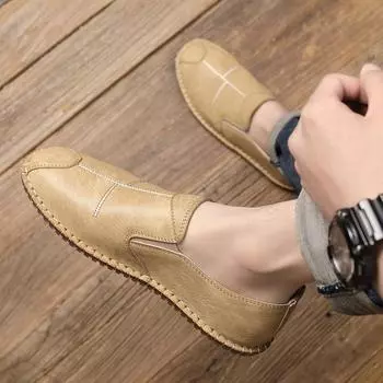 2024 модная новая мужская кожаная обувь, повседневная дышащая деловая мужская обувь 38