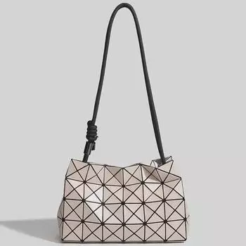 2024 Модная сумка из тофу с геометрическим ромбом: Универсальная сумка на шнурке, для ношения в руке, на одно плечо, через плечо, подмышечная сумка