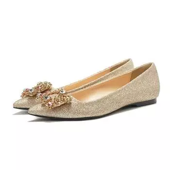 2024 модная женская обувь на плоской подошве со стразами и острым носком, золотистая, розовая, серебряная, современные женские балетки на плоской подошве, большие размеры 42 34 розовый