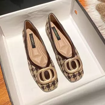 2024 модная женская обувь с квадратным носком, туфли без шнуровки, повседневная обувь на плоской подошве со стразами, женская милая обувь для босиком, большой размер 33 чёрный