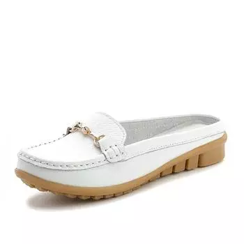 2024 Модная женская одежда на плоской подошве, весна и осень, тапочки-полубочки, женские тапочки Baotou, повседневная пляжная обувь, модная ленивая обувь с одной педалью 35 чёрный