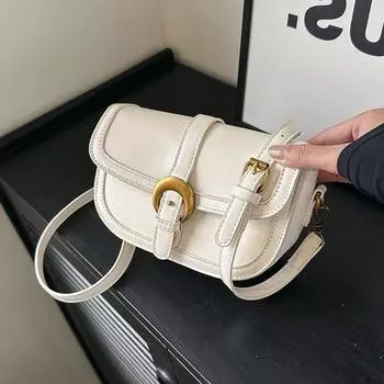 2024 Модная женская сумка на одно плечо под мышками, однотонная простая сумка для путешествий, модное новое седло в стиле ретро