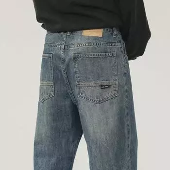 2024 Модные американские мужские джинсы прямого кроя в стиле ретро — модные, свободные, в уличном стиле 38 (200 lbs)