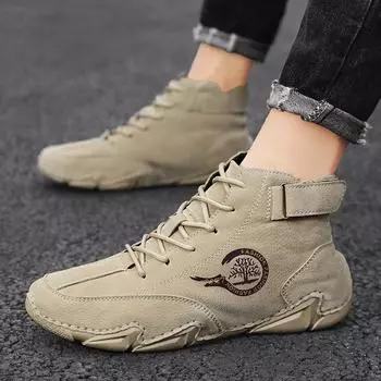 2024 Модные Брендовые Мужские Короткие Ботинки Тактические Трендовые Ботинки Армейские Ботинки Повседневные Теплые Мягкие Прогулочные Ботинки Альпинизм Туристическая Обувь 38 песочный