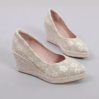 2024 Модные брендовые туфли на высоком каблуке для женщин, туфли на высоком каблуке для вечеринок, женские туфли на танкетке, острый нос, большой размер 42, каблук-танкетка 8 см, A4880 4 чёрный