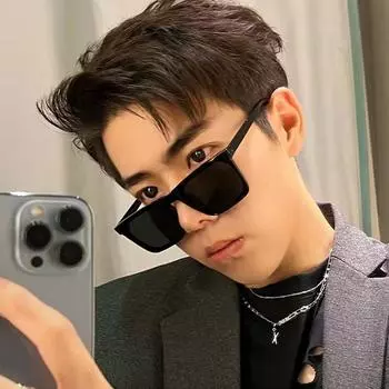 2024 Модные квадратные солнцезащитные очки для женщин и мужчин, прямоугольные, дизайнерские, роскошные, унисекс, солнцезащитные очки, классические, винтажные, для отдыха на природе, Oculos De Sol чёрный