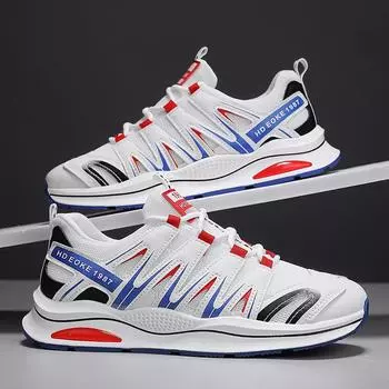 2024 модные новые кожаные туфли контрастного цвета с низким верхом для папы, летние сетчатые дышащие кроссовки для бега, спортивные мужские туфли 39