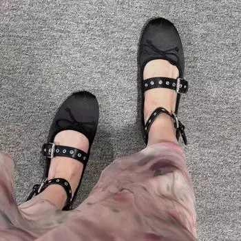 2024 Модные новые роскошные женские туфли-бабочки Мэри Джейн женские шелковые атласные балетки на плоской подошве туфли для вечеринки женские туфли Zapatillas Mujer 35 чёрный