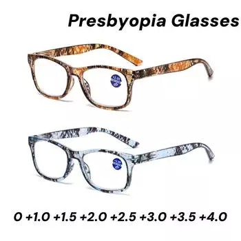 2024 Модные очки для чтения в круглой оправе с ультралегкими прозрачными линзами Очки для пресбиопии Очки для защиты глаз от синего света 0 фиолетовый