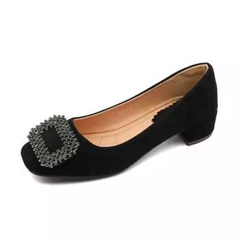 2024 модные офисные женские модельные туфли, женские туфли-лодочки, брендовая женская обувь для вечеринок, элегантные туфли на низком каблуке 3 см, черные, розовые, большие размеры 42 35 чёрный