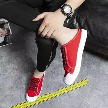 2024 Модные полумужские туфли-мюли на плоской подошве Дешевые туфли Ликвидация в корейском стиле Дизайнерские роскошные повседневные мужские тапочки 38