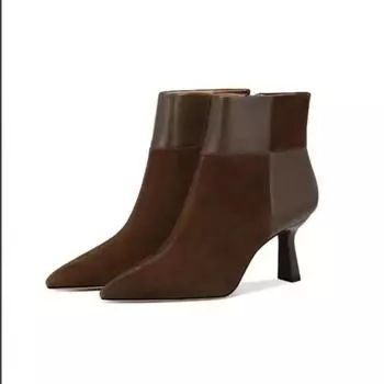 2024 Модные популярные женские ботинки весна-осень на тонком каблуке с острым носком, профессиональная верхняя одежда, женские ботинки темперамента 35 чёрный