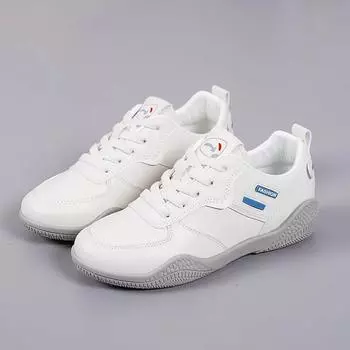 2024 Модные повседневные туфли из искусственной кожи для женщин Белые дышащие кроссовки Брендовые нескользящие легкие кроссовки Tenis De Mujer 35 белый