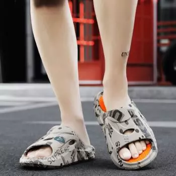 2024 модные тапочки для мужчин повседневные сабо мягкие сандалии мужские забавные дешевые корейские стиль высокое качество ЭВА удобные ПВХ взрослые 36