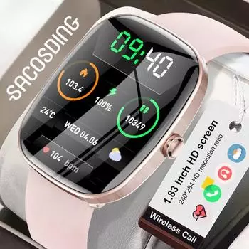 2024 модные умные часы для Android iOS, мужские пульсометры с искусственным интеллектом, голосовые Bluetooth-вызовы, IP68, водонепроницаемые умные часы