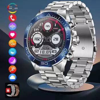 2024 модные умные часы с экраном 1,43 дюйма, 400 мАч, Bluetooth-вызов, голосовой помощник, спортивные часы для фитнеса, водонепроницаемые умные часы для мужчин