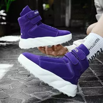 2024 Модные универсальные красивые высококачественные высокие мужские кроссовки Британский молодежный тренд на липучках Новый 39