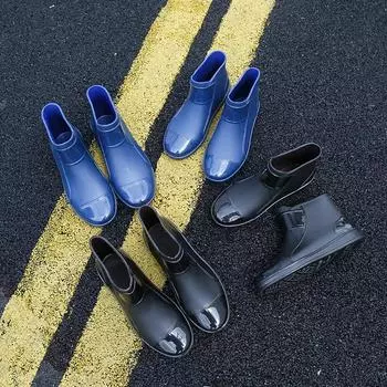 2024 Модные водонепроницаемые ботинки Мужские резиновые сапоги Взрослые резиновые сапоги Водонепроницаемые сапоги Кухонная обувь Four Seasons Zapatos Hombre 37 чёрный