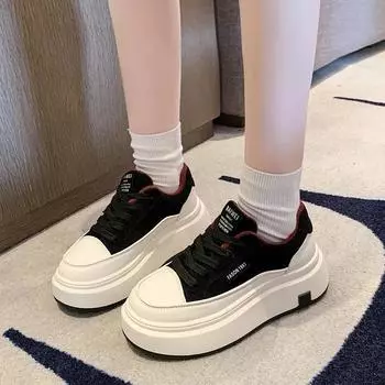 2024 Модные женские туфли со шнуровкой спереди, женские вулканизированные туфли, горячая распродажа, цветные, новые, круглые, однотонные, универсальные кроссовки 35