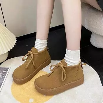 2024 Модные женские туфли Женские ботинки с молнией сзади Горячая распродажа Современные ботинки со шнуровкой спереди Женские новые ботильоны с круглым носком Zapatos 35 хаки