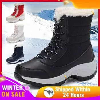 2024 Модные женские зимние сапоги для снега, водонепроницаемые, нескользящие, теплые, женские туфли, на платформе, на танкетке, женские сапоги Ankel размера плюс 38 синий