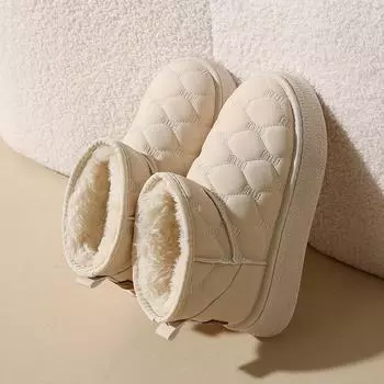 2024 Модные зимние сапоги из кашемира с высоким верхом, женские зимние сапоги, хлопковая обувь, теплая обувь 36 белый