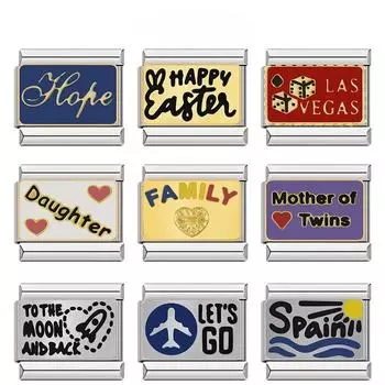 2024 модный семейный браслет для дочери и дочери, итальянские звенья, подходят для браслета 9 мм, изготовление ювелирных изделий своими руками DJ770