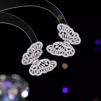 2024 модный темпераментный высококачественный новый серьги-гвоздики из циркона изысканные серебряные иглы 925 пробы легкие роскошные полые серьги-бабочки женские