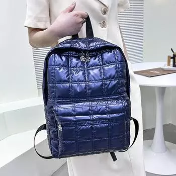 2024 модный женский новый модный космический хлопковый рюкзак большой емкости для путешествий серебряный